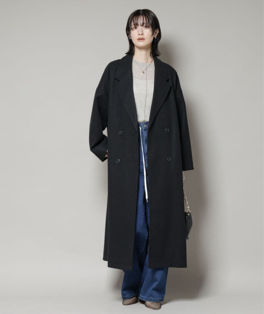 メルトンジャージーチェスターロングコート