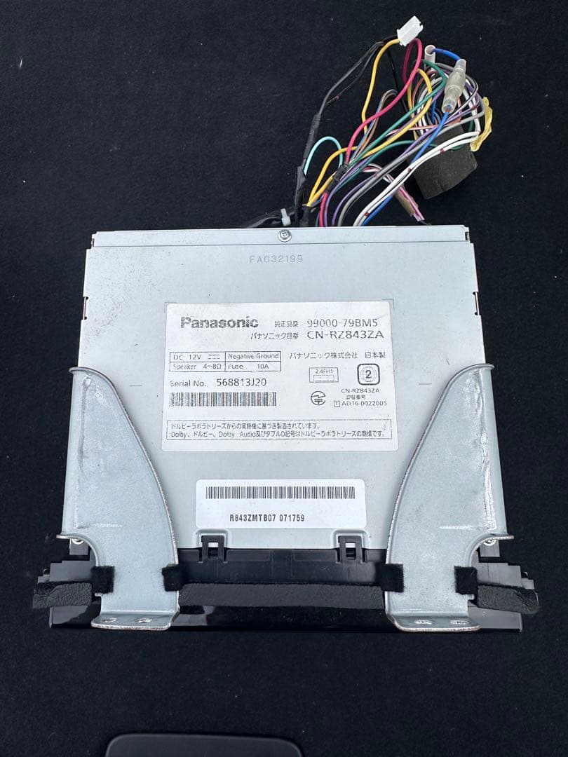 パナソニック　CN-RZ843ZA 　地図データ　2018年　電源配線付き