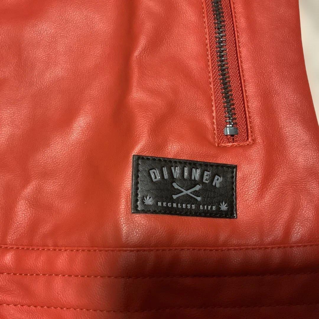 ディバイナー DIVINER フェイクファー付きPUレザーシングルライダース