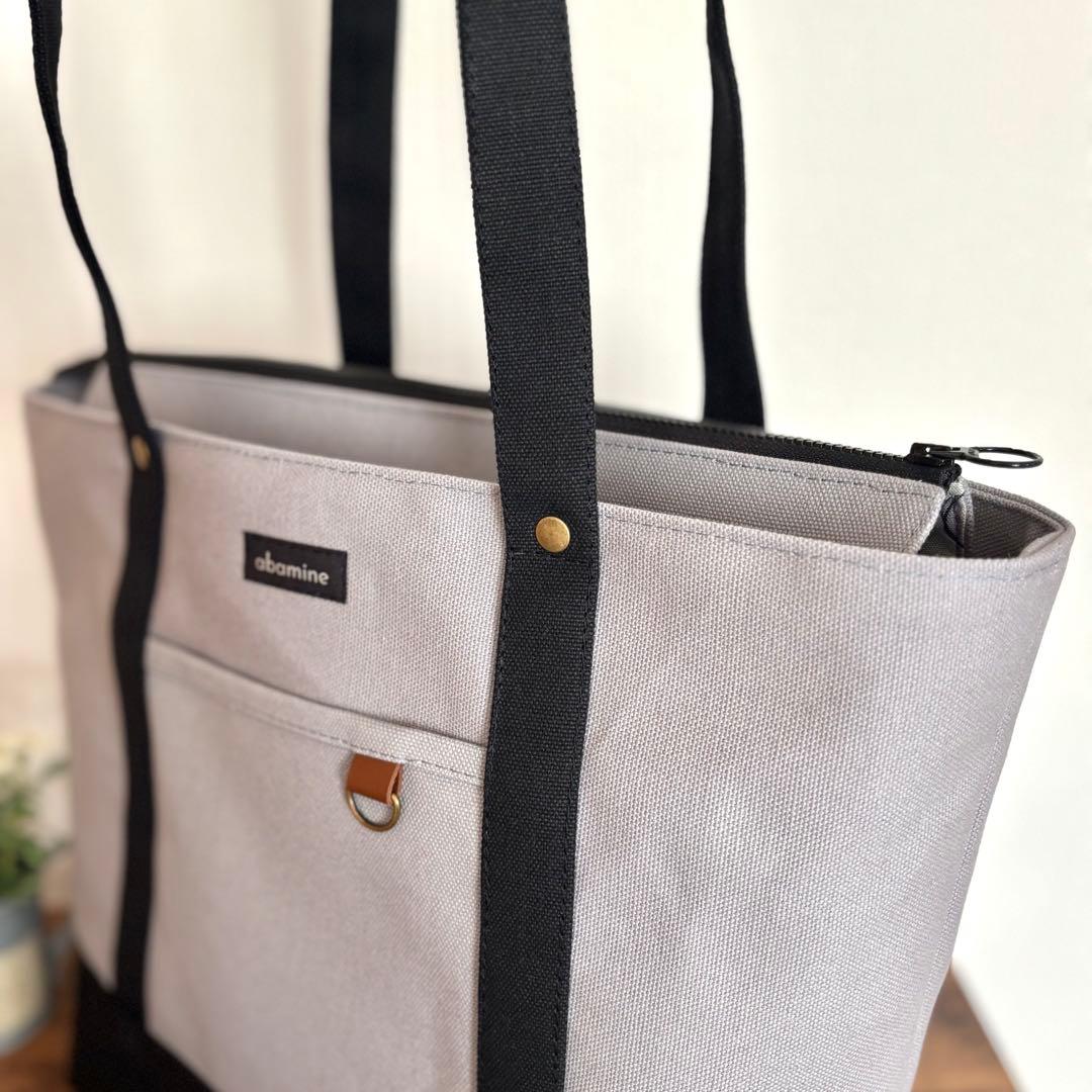 【えり】ダブルフリル巾着ショルダーバッグ　帆布　ココア×エレガントフラワー