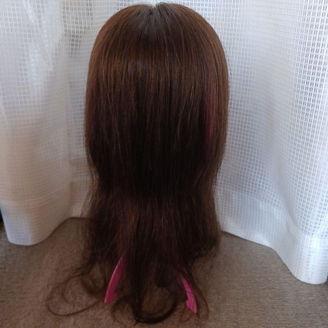 今月末削除★高級人毛100%手植えロング部分ウィッグ★訳あり