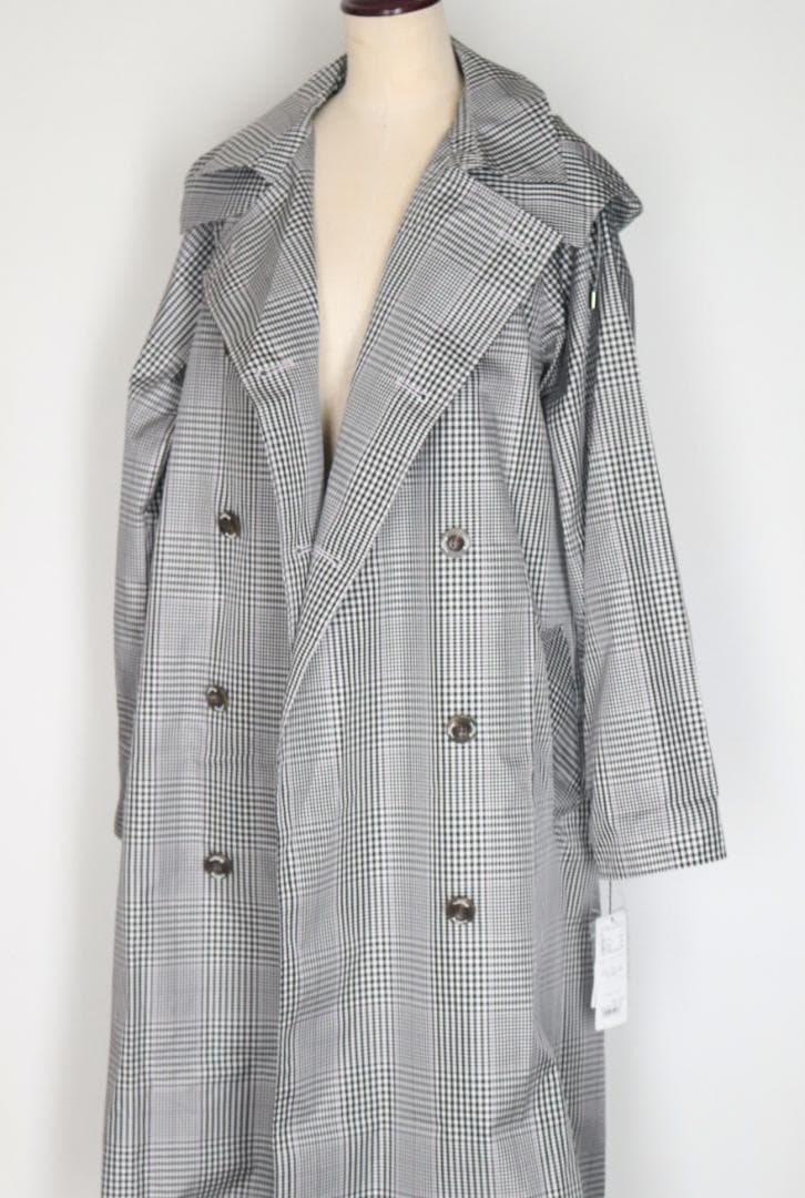 新品【アクアスキュータム】トレンチデザイン チェック柄 レインコート M-L