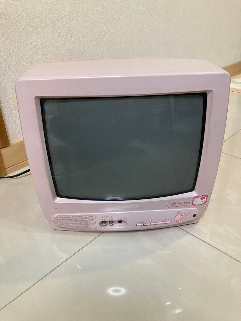 ハローキティ　HelloKitty　テレビ　ピンク　レトロ 日立 通電OK