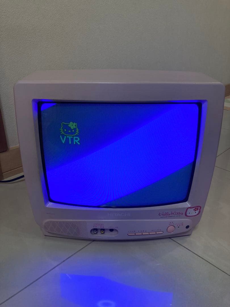 ハローキティ　HelloKitty　テレビ　ピンク　レトロ 日立 通電OK