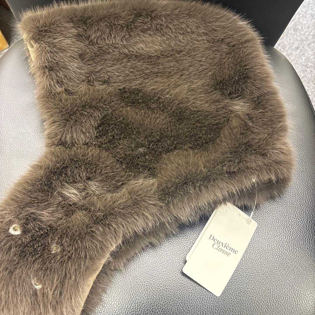 DEUXIEMECLASSE ファーマフラー　ブラウン