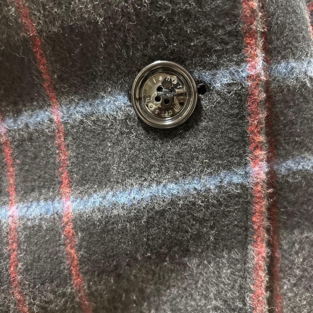 メゾンレネー　チェック　フード　ロングコート