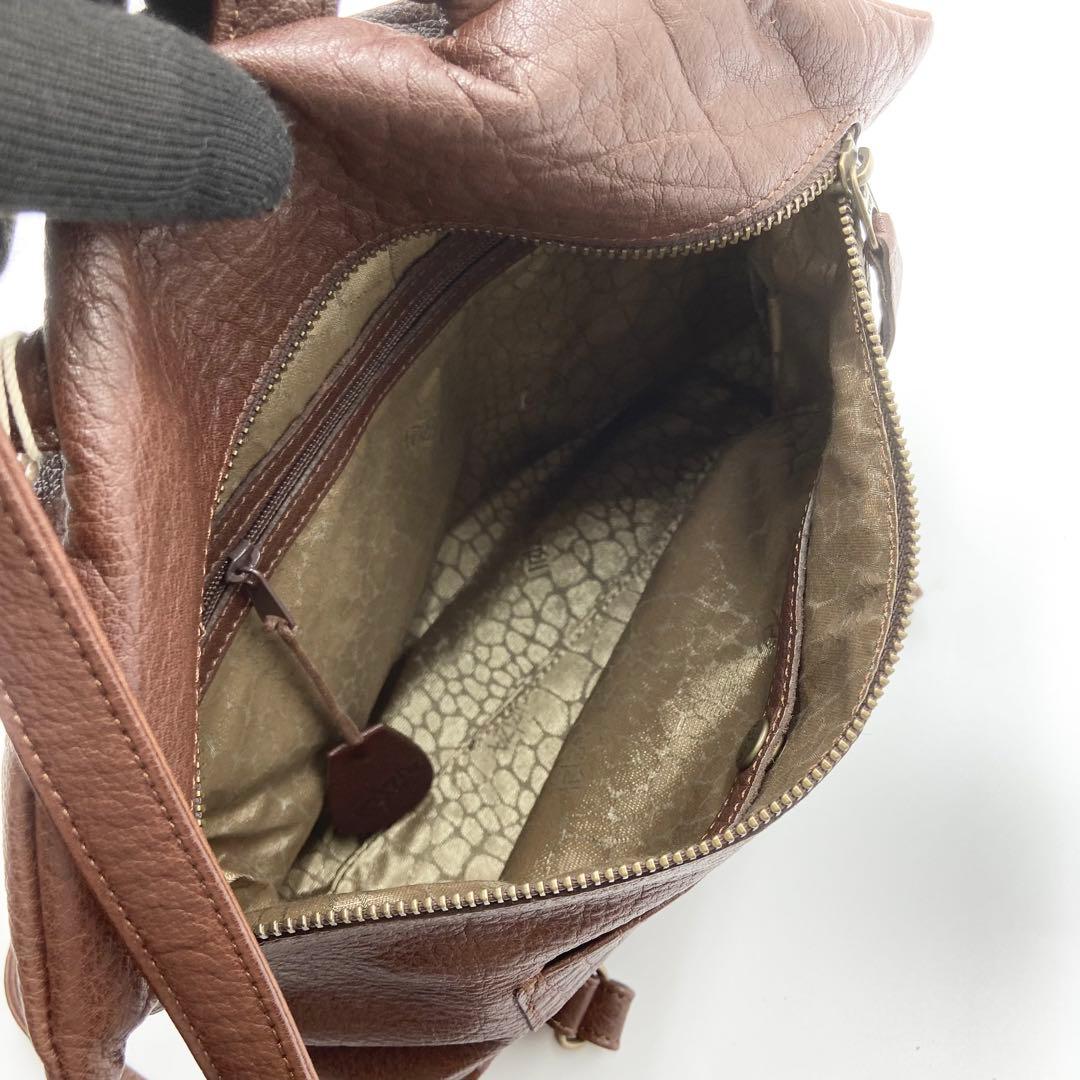 新品未使用　IBIZA イビサ　オーストリッチ　バックパック　レザー　ブラウン