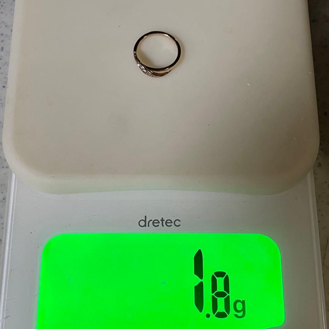 4℃ K18 ダイヤモンド　デザイン リング　クロスモチーフ　ルビー　PG