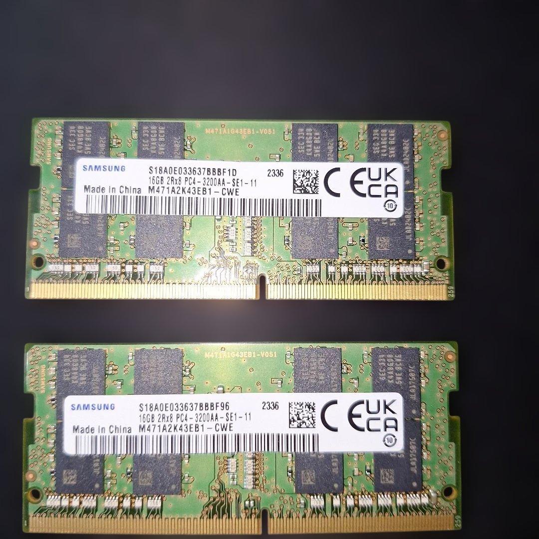 Samsung DDR4 3200 16GB 2枚 32GB メモリ