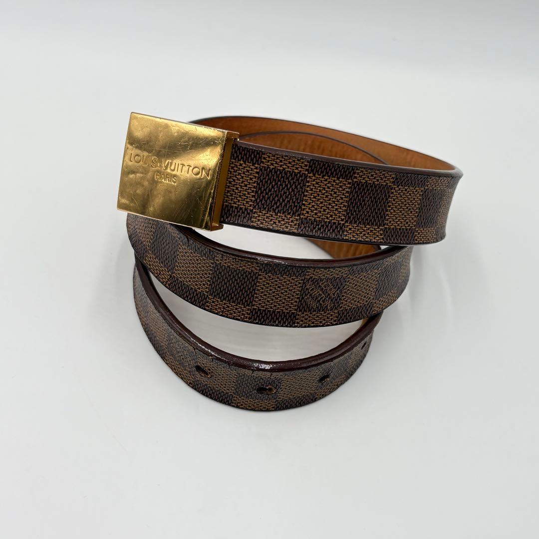 ふー様ルイ・ヴィトンサンチュール・キャレ ダミエ・エベヌ M6802 ベルト