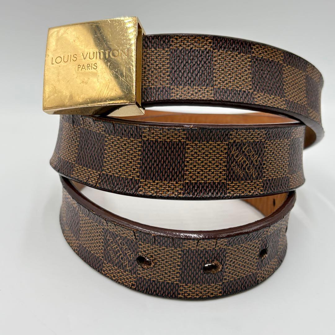 ふー様ルイ・ヴィトンサンチュール・キャレ ダミエ・エベヌ M6802 ベルト
