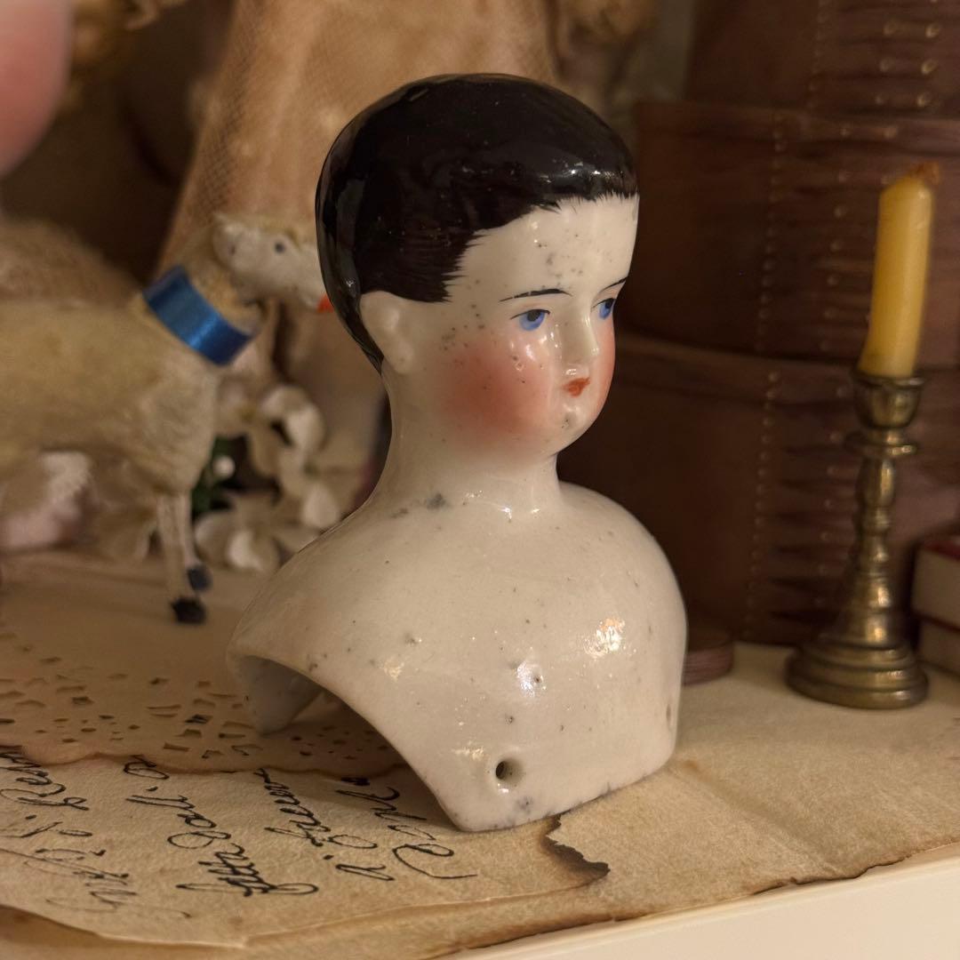 希少＊7cm ドイツ 早期アンティーク男の子チャイナヘッド