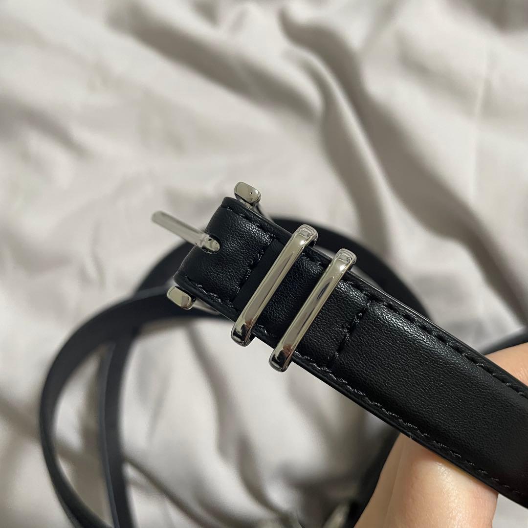 BLACK BY MOUSSY アンジュレーションバックルベルト ブラック