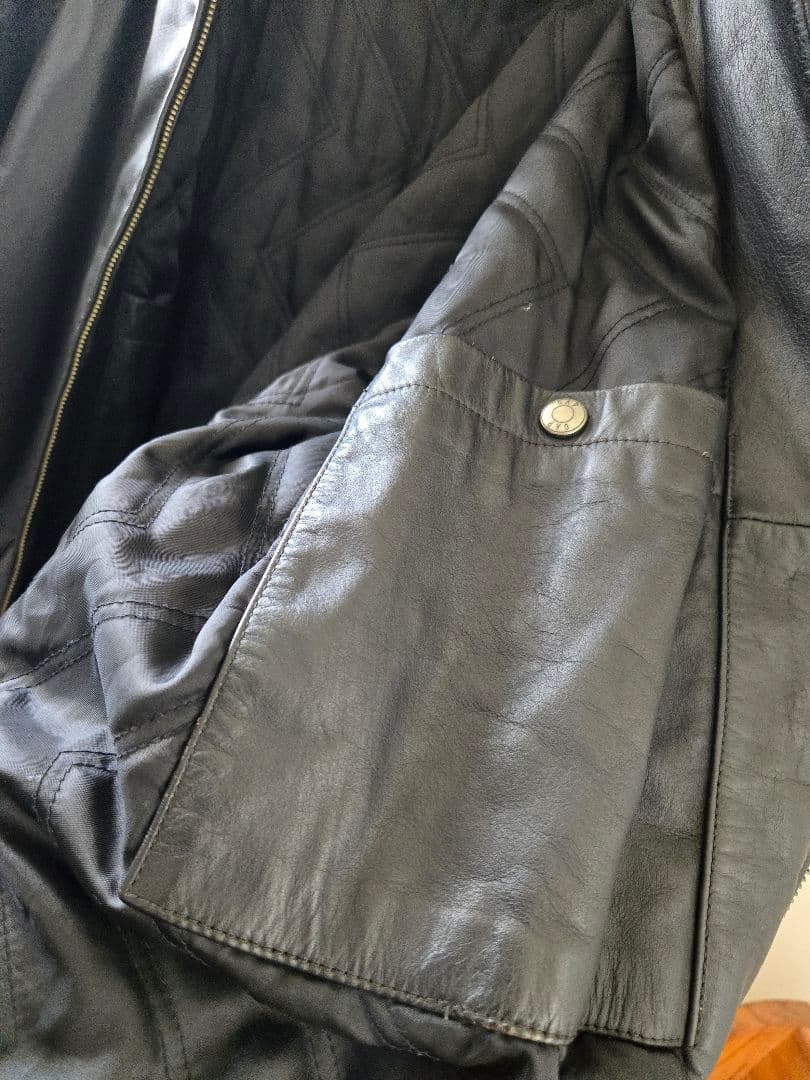 90s00s OLD GAP オールドギャップ レザージャケット カーコート 黒