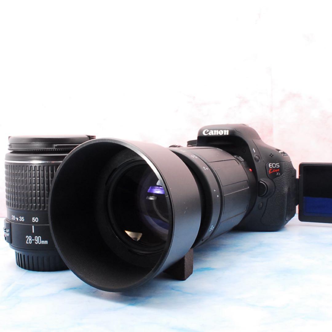 キャノン Kiss X5☆Wレンズ＆バッグ☆一眼レフカメラ☆ショット数少！