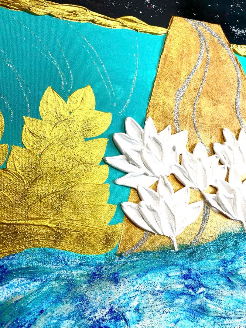 開運絵画　オリジナル　龍体文字　昇龍　金龍