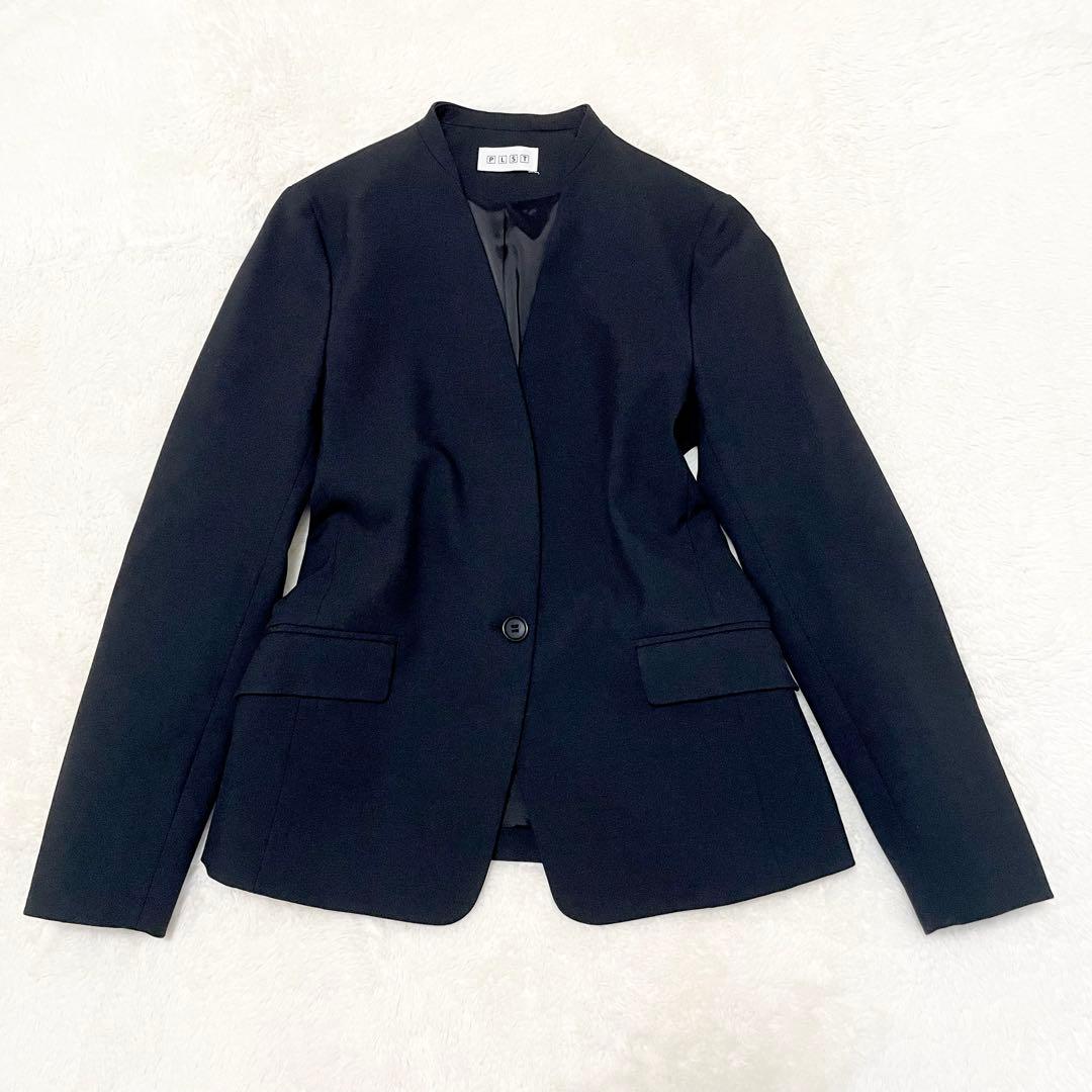 【極美品★】 PLST プラステ ビジネス スーツ ノーカラー