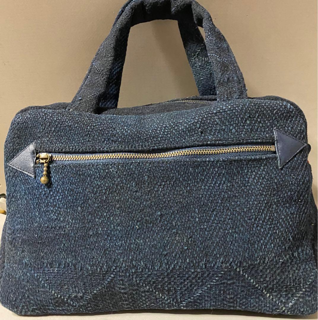 ◆手作り　庄内刺子のボストンバッグ　半纏　古布