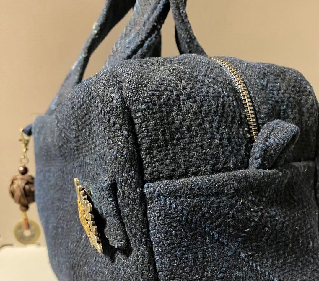 ◆手作り　庄内刺子のボストンバッグ　半纏　古布