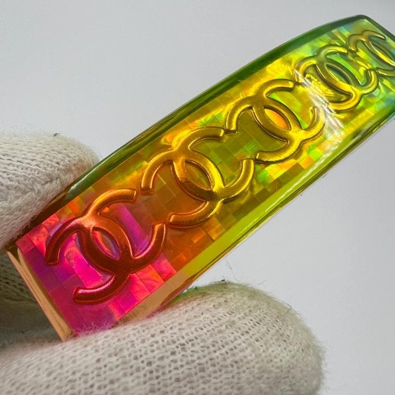 美品 CHANEL バレッタ レインボー 97P ヴィンテージ 虹色