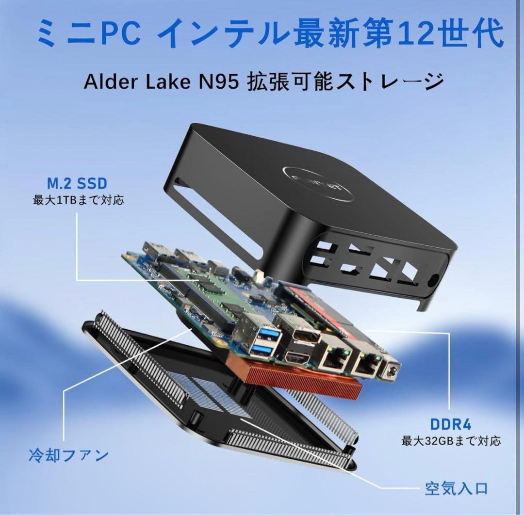 【新品】ミニPC FUNYET 最新第12世代 インテル8GB+256GB