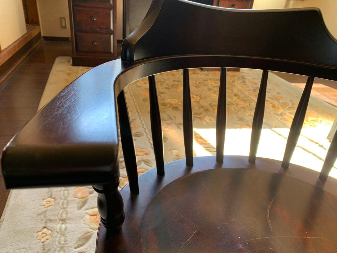 【美品良好】北海道民芸家具　デスクチェア　椅子　キャスターなし