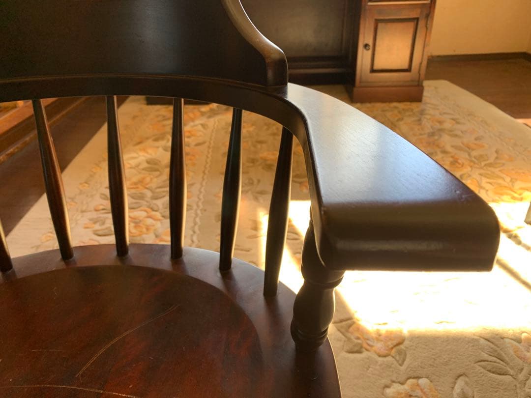 【美品良好】北海道民芸家具　デスクチェア　椅子　キャスターなし