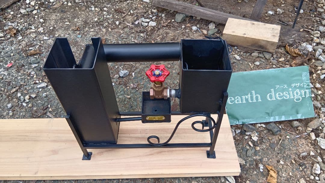☆本物☆　廃油ストーブ　【ミニファクトリー】煙突アダプター　アースデザイン