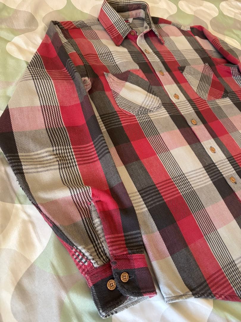 好配色 80s BIGMACビンテージ ネルシャツ オンブレ チェック USA製