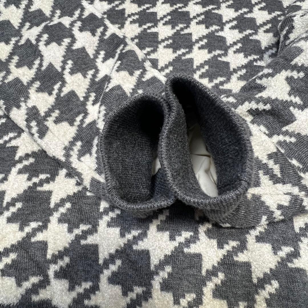 ビームスゴルフ 千鳥格子柄 防風 ニット プルオーバー Vネック メンズ M