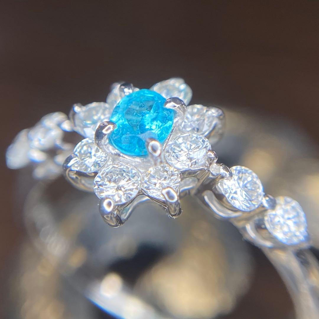 『専用です』天然パライバトルマリン ダイヤモンド 計0.631ct中宝研ブラジル