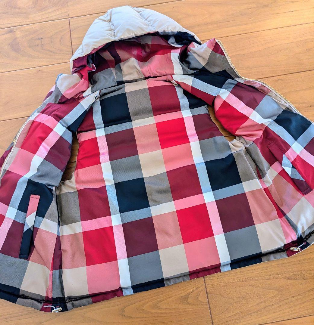 みえこ様　ブルーレーベル　ベージュ ダウンベスト フード付き　リバーシブル