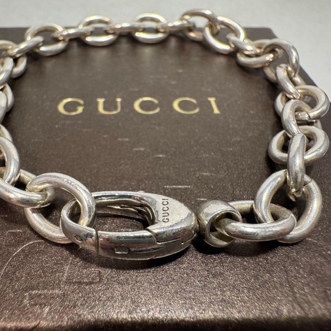 GUCCI 刻印入り 極太チェーン 鎖 ブレスレット　バングル　ネックレス
