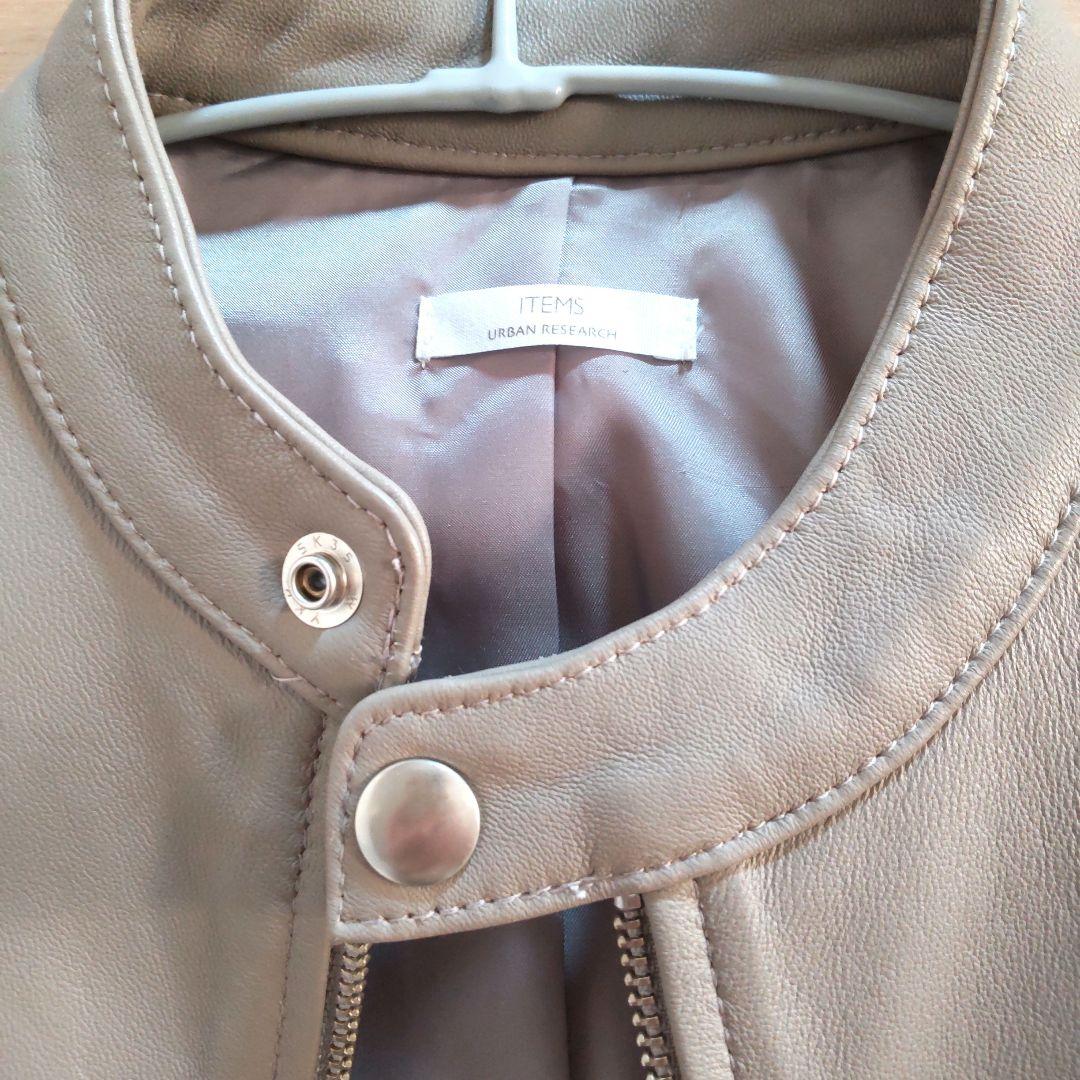 ITEMS URBAN RESEARCH ラムレザーシングルライダースジャケット