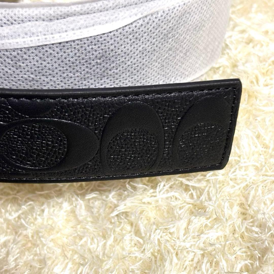 新品 コーチ COACH リバーシブル ブラック シグネチャーベルト