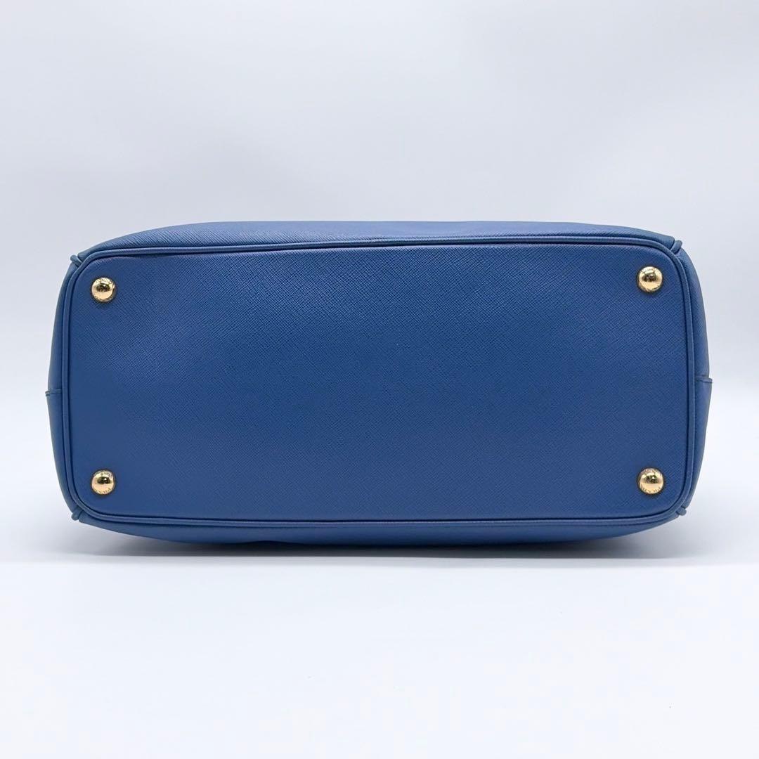 PRADA プラダ ハンドバッグ ガレリア サフィアーノブルーメンズ