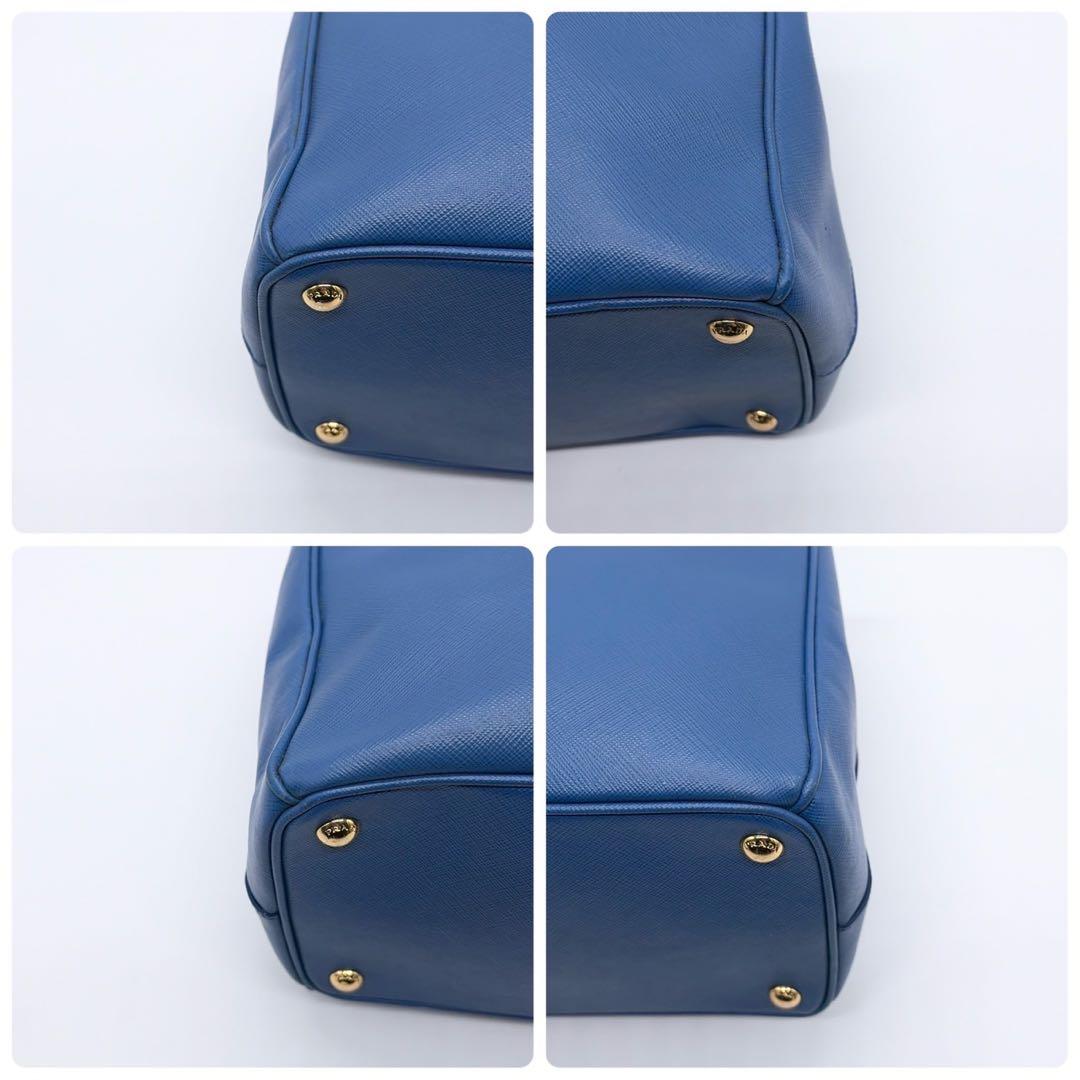 PRADA プラダ ハンドバッグ ガレリア サフィアーノブルーメンズ