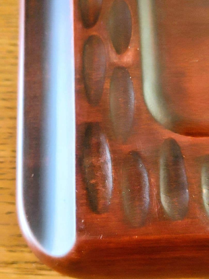 軽井沢彫　木製桜彫刻トレイ　縁彫