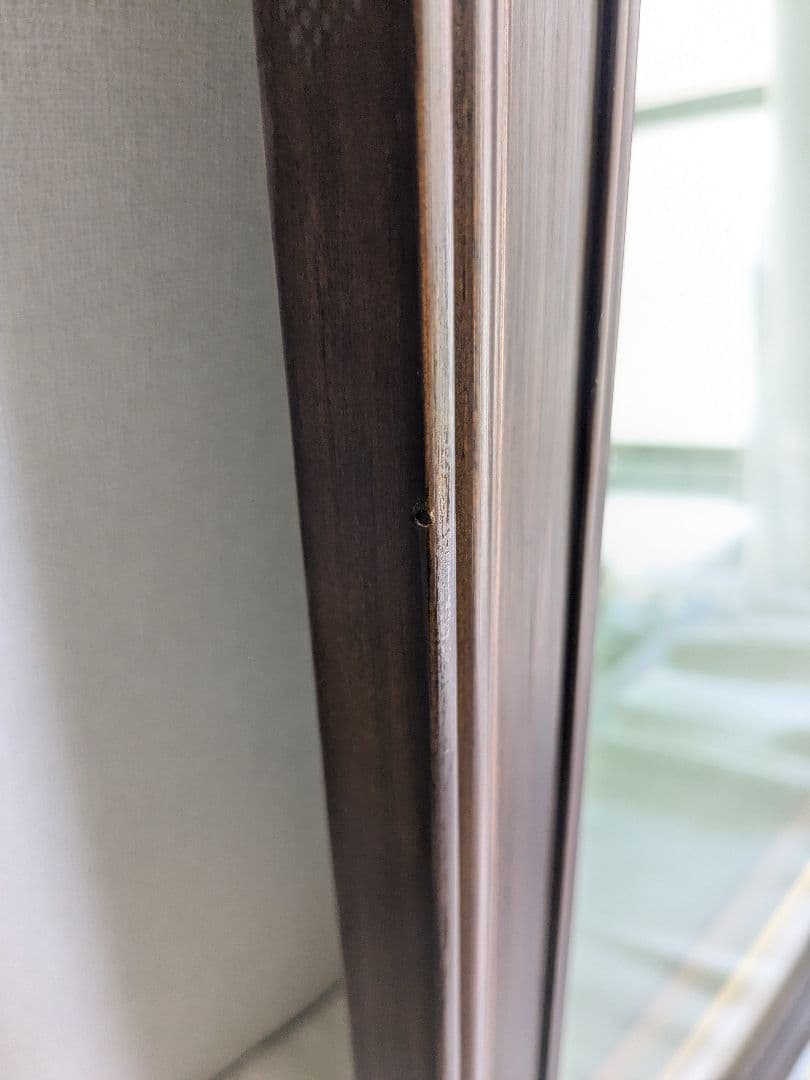 額縁 木製 黒檀 P12 金縁 アクリル付き アンティーク ヴィンテージ