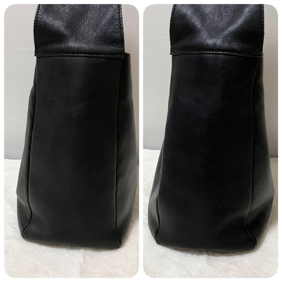 収納袋 Jean Paul Gaultier ワンショルダーバッグ 黒 革 A4