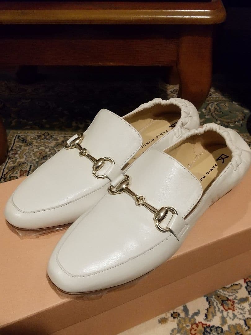 ファビオルスコーニ ビット フラットシューズ ローファー ホワイト