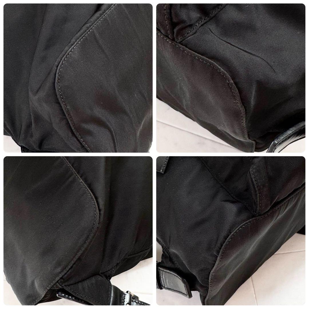 PRADA リュック　三角ロゴ　テスートナイロン　シルバー金具　黒　ユニセックス