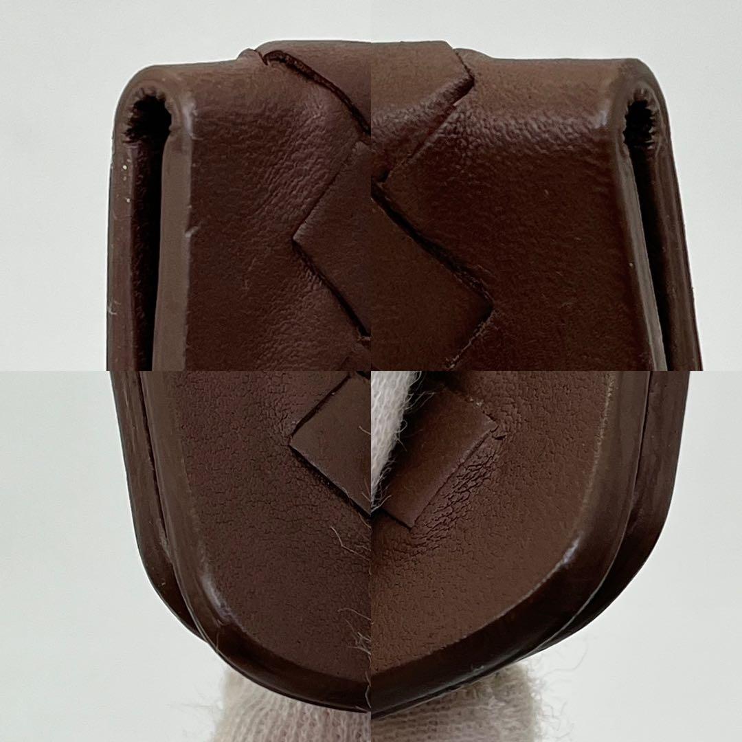 【美品】 ボッテガヴェネタ イントレチャート マネークリップ お札 茶 レザー