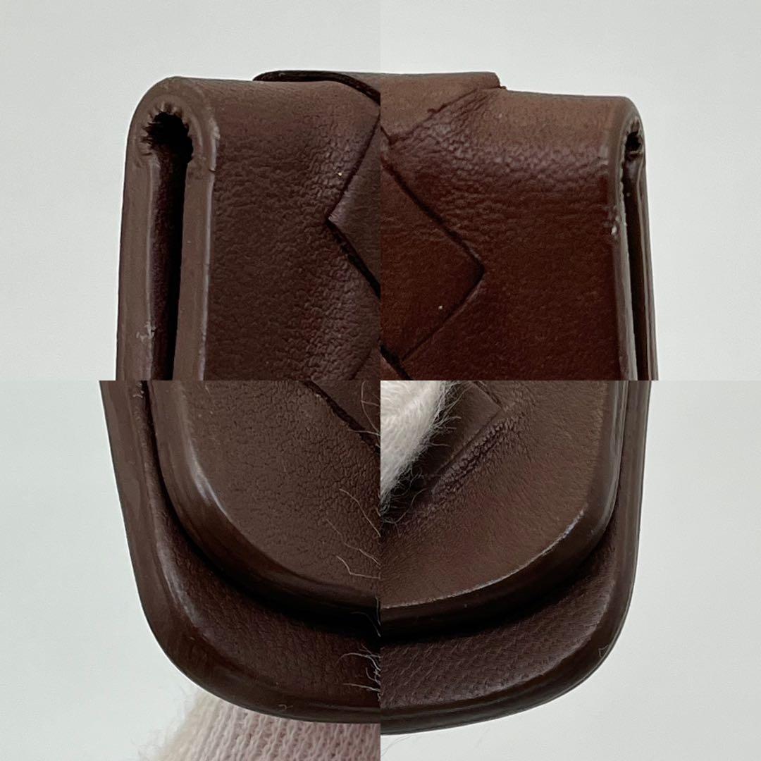 【美品】 ボッテガヴェネタ イントレチャート マネークリップ お札 茶 レザー