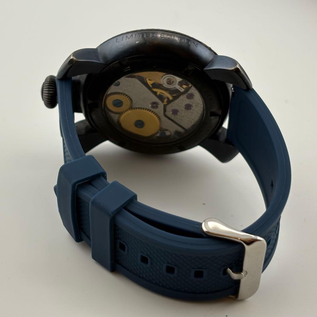 【美品】ガガミラノ　手巻き　500本限定　ブルー　希少