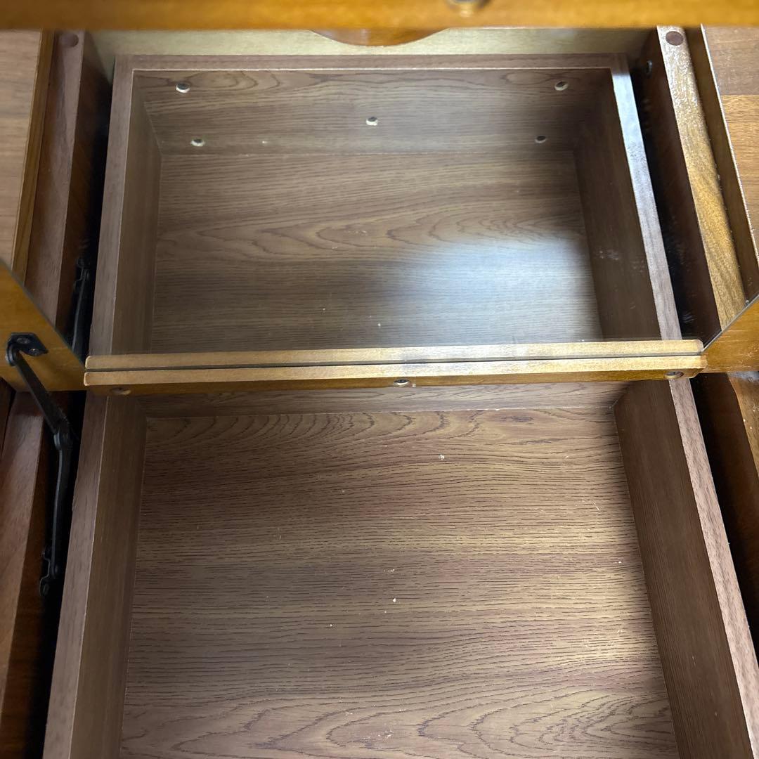 ノーチェ　NOCE ブラウン木製ドレッサー 引き出し2つ