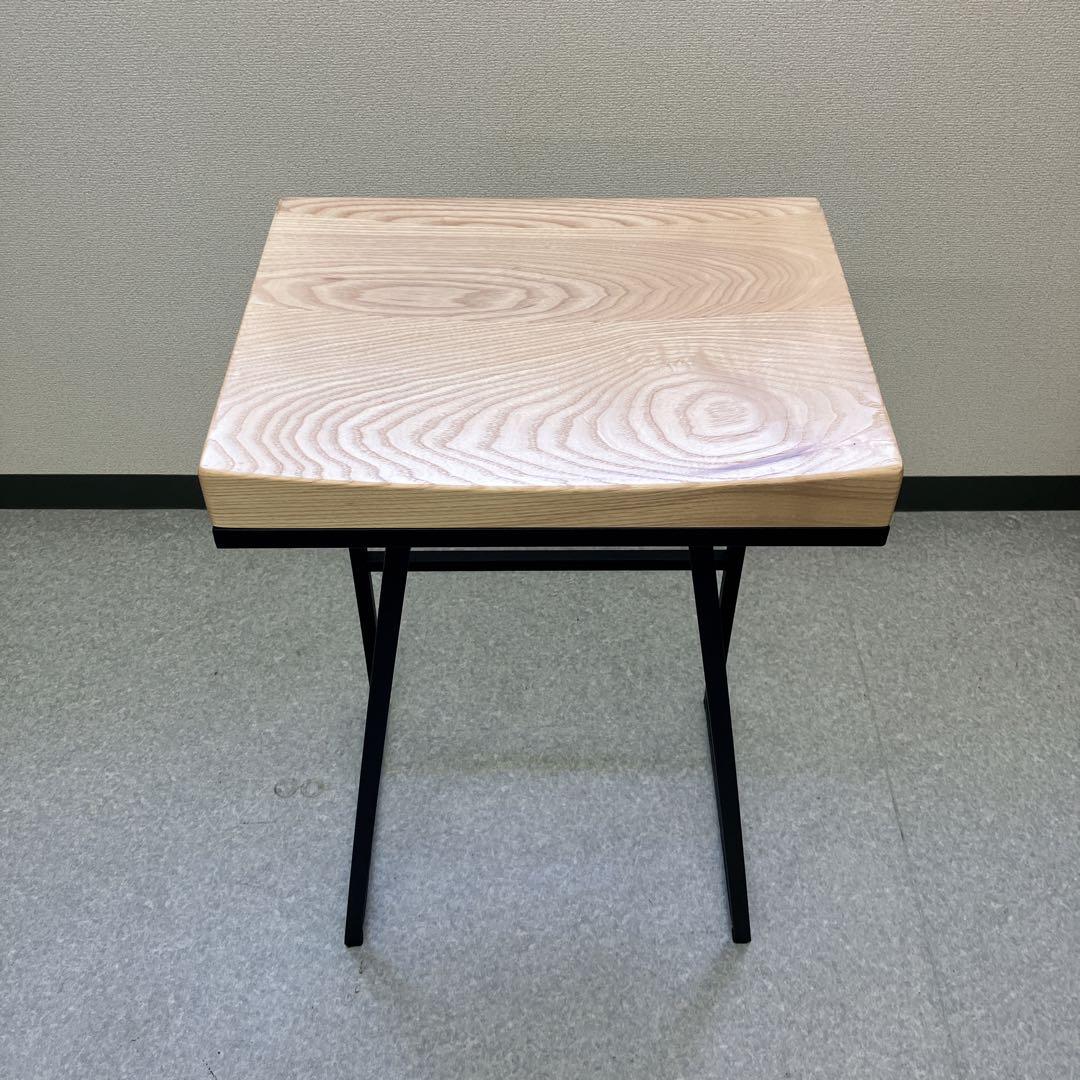 スツール・椅子　木製チェアー　鉄製脚　中古品