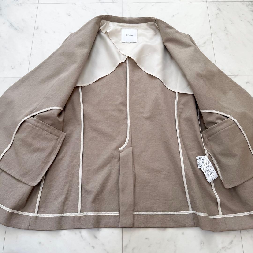 【美品】Spick&Span スピックアンドスパン パンツスーツ ノーカラー