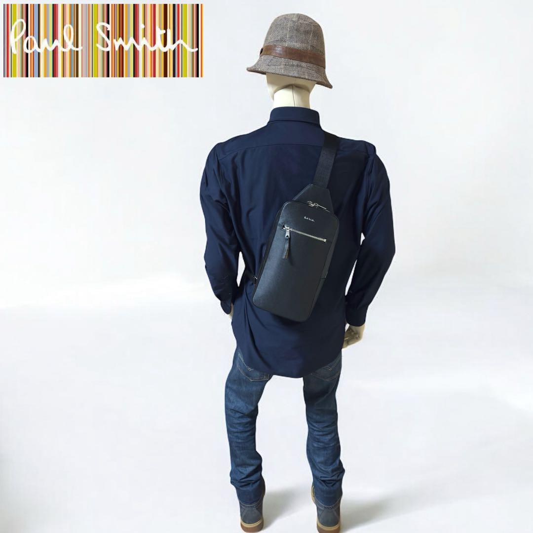 【美品】ポールスミス オールレザー ボディバッグ ワンショルダー APS544