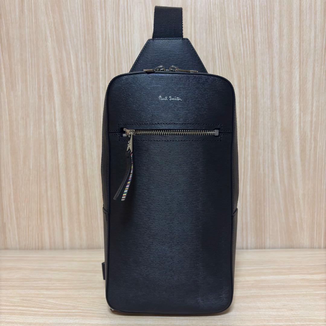 【美品】ポールスミス オールレザー ボディバッグ ワンショルダー APS544